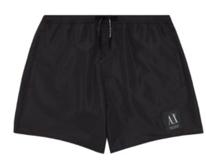 ARMANI EXCHANGE – Costume Uomo Pantaloncini da Bagno Applicazione Logo su Sfondo Black Nero