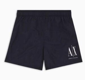 ARMANI EXCHANGE – Costume Uomo Boxer da Mare in Tessuto con Logo Blu Navy