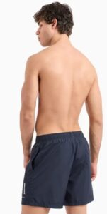 ARMANI EXCHANGE – Costume Uomo Boxer da Mare in Tessuto con Logo Blu Navy