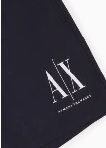 ARMANI EXCHANGE – Costume Uomo Boxer da Mare in Tessuto con Logo Blu Navy