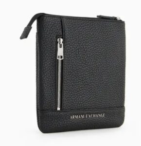 ARMANI EXCHANGE – Crossbody Bag Uomo/Donna Piatta con Tasca Esterna Nero