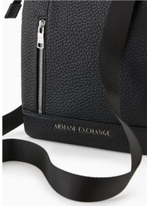 ARMANI EXCHANGE – Crossbody Bag Uomo/Donna Piatta con Tasca Esterna Nero