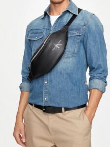 CALVIN KLEIN JEANS – Borsellino Uomo Monogram Soft Waistbag Nero