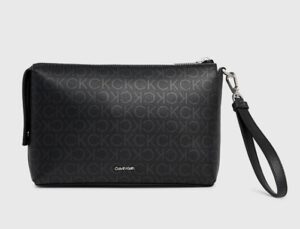 CALVIN KLEIN – Astuccio Unisex da Bagno con Logo Monogram All-Over Nero