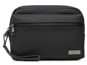 CALVIN KLEIN JEANS – Pochette Unisex Plaque Small Pouch Nero