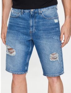 CALVIN KLEIN JEANS – Pantaloncini di Jeans Uomo Regular in Cotone Denim Light