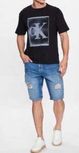 CALVIN KLEIN JEANS – Pantaloncini di Jeans Uomo Regular in Cotone Denim Light