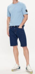 CALVIN KLEIN JEANS – Pantaloncini di Jeans Uomo Regular in Cotone Denim Dark