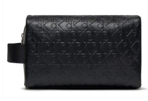 CALVIN KLEIN JEANS – Pochette Unisex Logo Print Washbag Nero