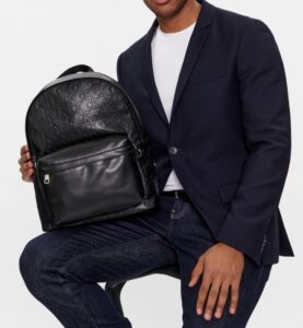CALVIN KLEIN JEANS – Zaino Uomo Monogram Soft Campus Bp40 Aop Nero