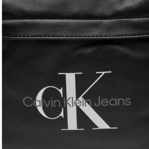 CALVIN KLEIN JEANS – Zaino Uomo Monogram Soft Campus Bp40 Logo Bianco – Nero