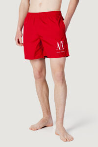 ARMANI EXCHANGE – Costume Uomo Boxer da Mare in Tessuto con Logo Rosso