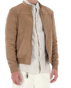 OVER/D – Giubbotto Uomo Modello Biker Eco-Danetto Beige