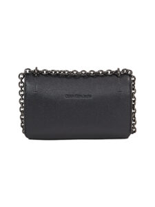 CALVIN KLEIN JEANS – Borsa Donna da Spalla Minimal Flap21 Nero/Shiny Gunmetal