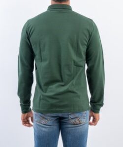 SUN68 – Polo Uomo Manica Lunga Small Stripes EL Verde Scuro