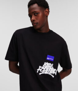 KARL LAGERFELD – T-Shirt Uomo Crapule2000 con Taschino Nero