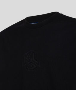 KARL LAGERFELD – T-Shirt Uomo Monogram Goffrato Nero