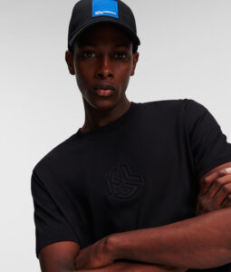 KARL LAGERFELD – T-Shirt Uomo Monogram Goffrato Nero