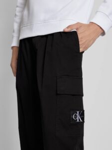 CALVIN KLEIN – Pantaloni Uomo Cargo in Twill di Cotone Nero