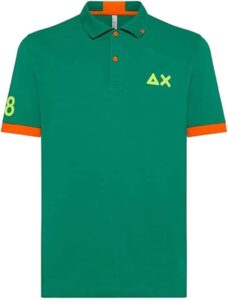 SUN68 – Polo Uomo Logo Fluo S/S Inchiostro Verde Prato