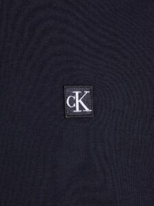 CALVIN KLEIN JEANS – Felpa Uomo con Cappuccio in Spugna di Cotone con Stemma Blu Notte