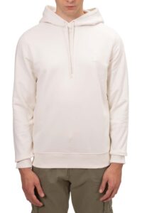CALVIN KLEIN JEANS – Felpa Uomo con Cappuccio in Spugna di Cotone con Stemma Bianco