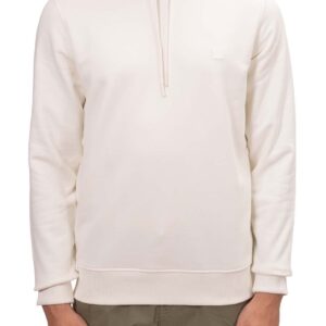 CALVIN KLEIN JEANS – Felpa Uomo con Cappuccio in Spugna di Cotone con Stemma Bianco