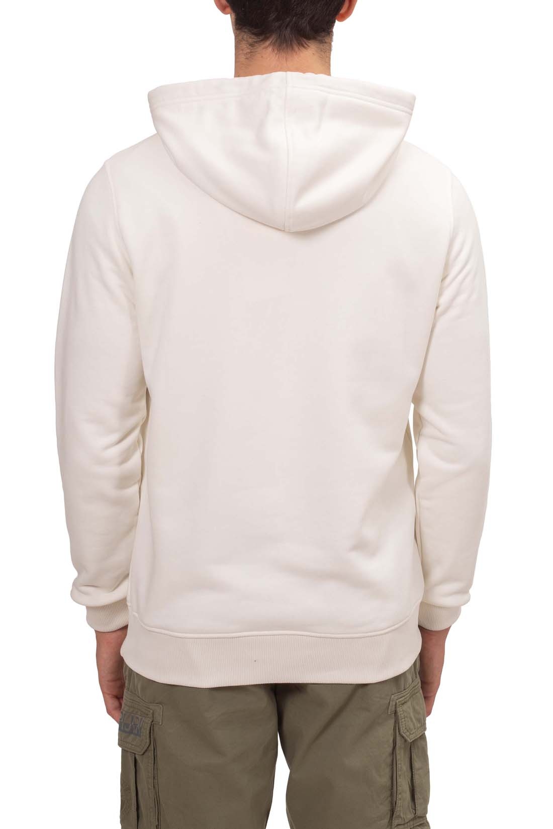 CALVIN KLEIN JEANS – Felpa Uomo con Cappuccio in Spugna di Cotone con Stemma Bianco