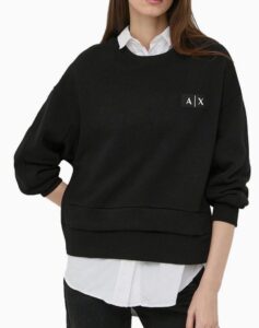 ARMANI EXCHANGE – Felpa Donna Loose Fit Nero