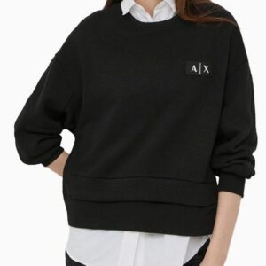 ARMANI EXCHANGE – Felpa Donna Loose Fit Nero