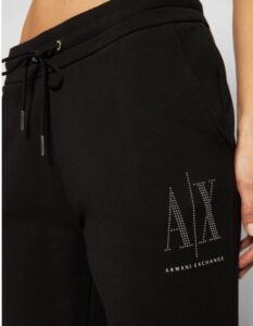 ARMANI EXCHANGE – Pantaloni Donna Jogger in Tessuto French Terry Nero White