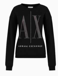 ARMANI EXCHANGE – Felpa Donna in Tessuto French Terry Nero