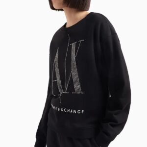 ARMANI EXCHANGE – Felpa Donna in Tessuto French Terry Nero