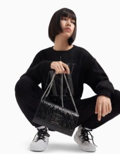 ARMANI EXCHANGE – Felpa Donna in Tessuto French Terry Nero