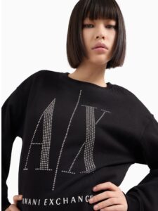 ARMANI EXCHANGE – Felpa Donna in Tessuto French Terry Nero