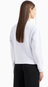 ARMANI EXCHANGE – Felpa Donna in Tessuto French Terry Bianco