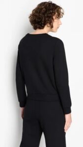 ARMANI EXCHANGE – Felpa Donna in French Terry Biologico e Logo in Perline Nero