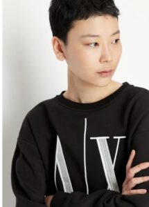 ARMANI EXCHANGE – Felpa Donna in Tessuto French Terry Icon Project Nero