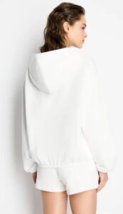 ARMANI EXCHANGE – Felpa Donna con Cappuccio e Stampa Logo in French Terry ASV Bianco