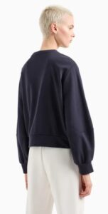 ARMANI EXCHANGE – Felpa Donna Girocollo in Cotone Organico ASV Blu