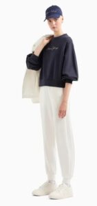 ARMANI EXCHANGE – Felpa Donna Girocollo in Cotone Organico ASV Blu