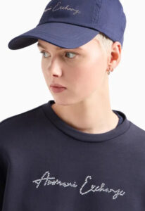 ARMANI EXCHANGE – Felpa Donna Girocollo in Cotone Organico ASV Blu