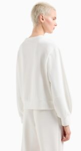 ARMANI EXCHANGE – Felpa Donna Girocollo in Cotone Organico ASV Bianco