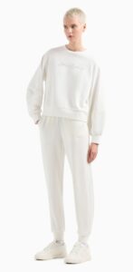 ARMANI EXCHANGE – Felpa Donna Girocollo in Cotone Organico ASV Bianco