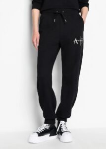 ARMANI EXCHANGE – Pantaloni Donna Jogger in Spugna e Cotone Biologico Nero