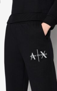 ARMANI EXCHANGE – Pantaloni Donna Jogger in Spugna e Cotone Biologico Nero