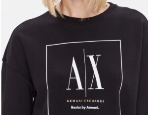 ARMANI EXCHANGE – Felpa Donna Slip On Optic Nero