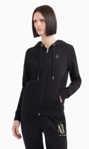 ARMANI EXCHANGE – Felpa Donna con Zip Sweatshirt Nero