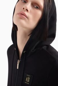 ARMANI EXCHANGE – Felpa Donna con Zip Sweatshirt Nero