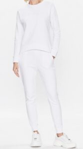 ARMANI EXCHANGE – Felpa Donna Regular con Logo Cucito Centro Petto Bianco